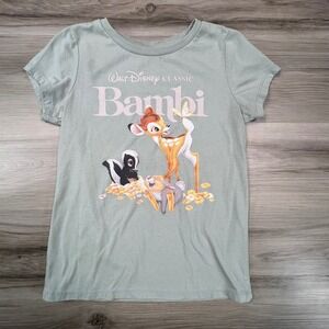 Disney Bambi Classic T Shirt Kids Size M 8 Mint Green Cartoon Graphic‎ Tee
